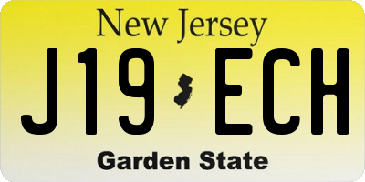 NJ license plate J19ECH