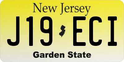 NJ license plate J19ECI