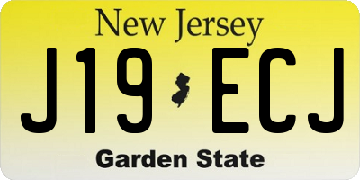 NJ license plate J19ECJ