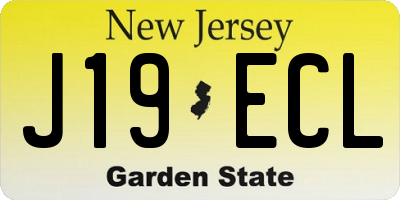 NJ license plate J19ECL