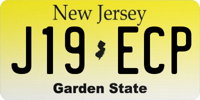 NJ license plate J19ECP