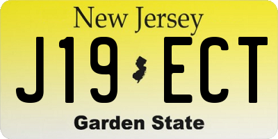 NJ license plate J19ECT