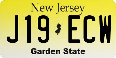 NJ license plate J19ECW