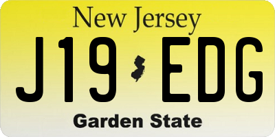 NJ license plate J19EDG