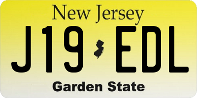 NJ license plate J19EDL