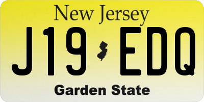 NJ license plate J19EDQ