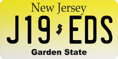 NJ license plate J19EDS