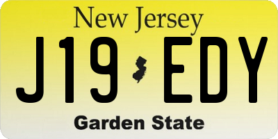 NJ license plate J19EDY