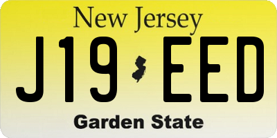 NJ license plate J19EED