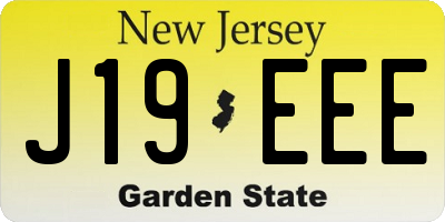 NJ license plate J19EEE