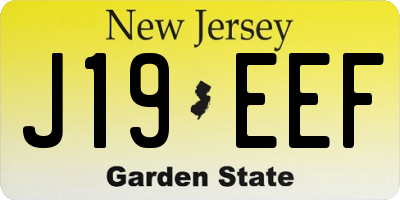 NJ license plate J19EEF
