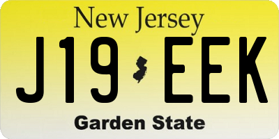NJ license plate J19EEK