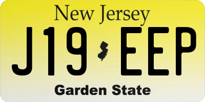 NJ license plate J19EEP