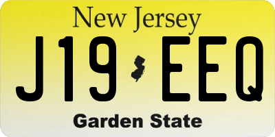 NJ license plate J19EEQ