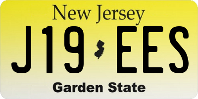 NJ license plate J19EES