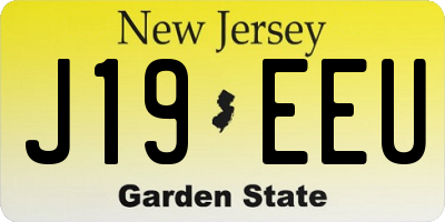 NJ license plate J19EEU