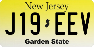 NJ license plate J19EEV