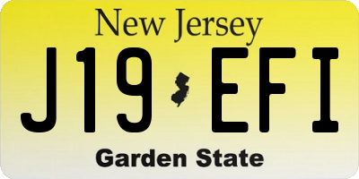 NJ license plate J19EFI