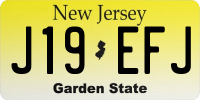 NJ license plate J19EFJ