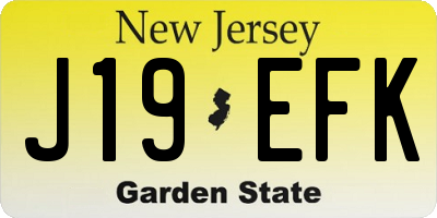 NJ license plate J19EFK