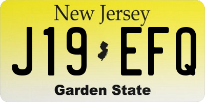 NJ license plate J19EFQ
