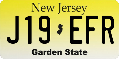NJ license plate J19EFR