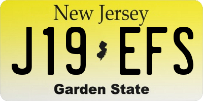 NJ license plate J19EFS