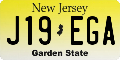 NJ license plate J19EGA