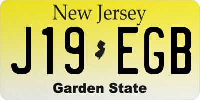 NJ license plate J19EGB