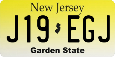 NJ license plate J19EGJ