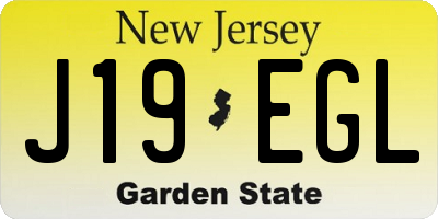 NJ license plate J19EGL