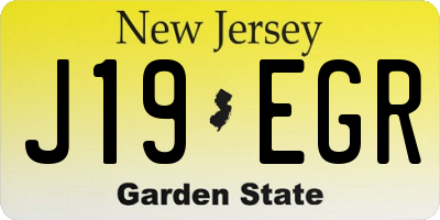 NJ license plate J19EGR