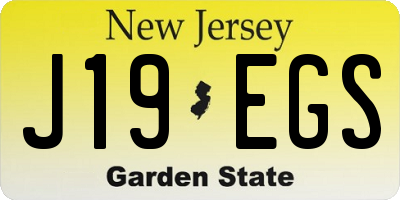 NJ license plate J19EGS