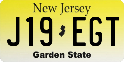 NJ license plate J19EGT