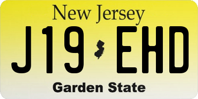 NJ license plate J19EHD