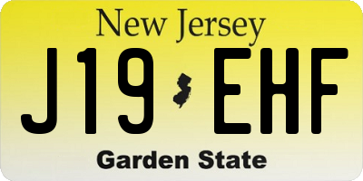 NJ license plate J19EHF