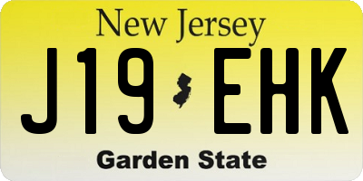 NJ license plate J19EHK