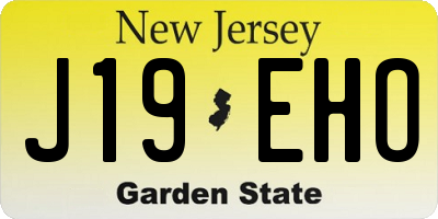 NJ license plate J19EHO