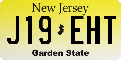 NJ license plate J19EHT