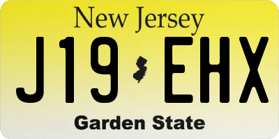 NJ license plate J19EHX