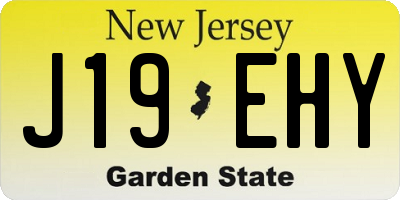NJ license plate J19EHY