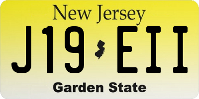 NJ license plate J19EII