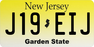 NJ license plate J19EIJ