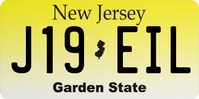 NJ license plate J19EIL