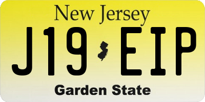 NJ license plate J19EIP