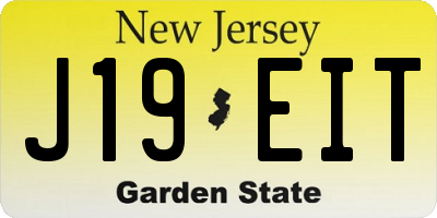 NJ license plate J19EIT