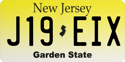 NJ license plate J19EIX