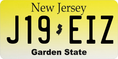 NJ license plate J19EIZ