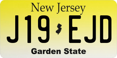 NJ license plate J19EJD