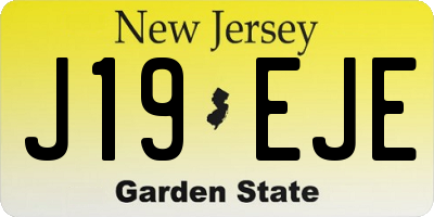 NJ license plate J19EJE